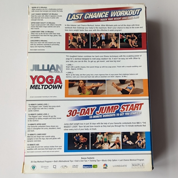 Jillian Michaels Collection 30-Day Jump Start/Last Chance Workout/Yoga Meltdown - Picture 4 of 12
